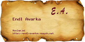 Endl Avarka névjegykártya